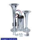 BUZINA 2 CORNETAS COM COMPRESSOR ELETRICO 12V