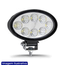 FAROL LED OVAL 8 LED 24W BIVOLT COM CONECTOR
