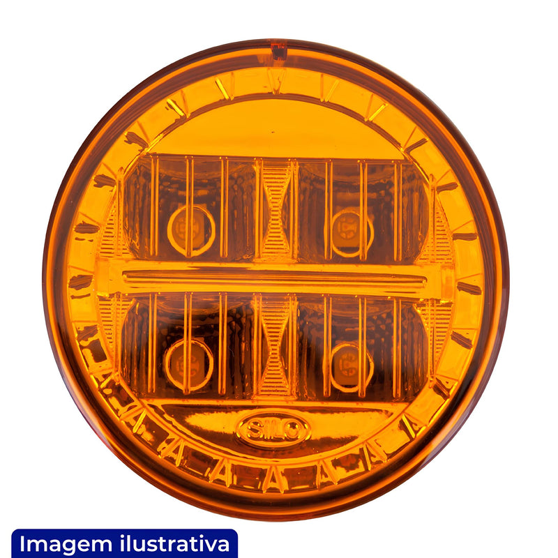 LANTERNA DIANTEIRA E TRASEIRA CAIO/NEOBUS/MASCARELLO/COMIL 70MM COM 4 LEDS BIVOLT AMBAR