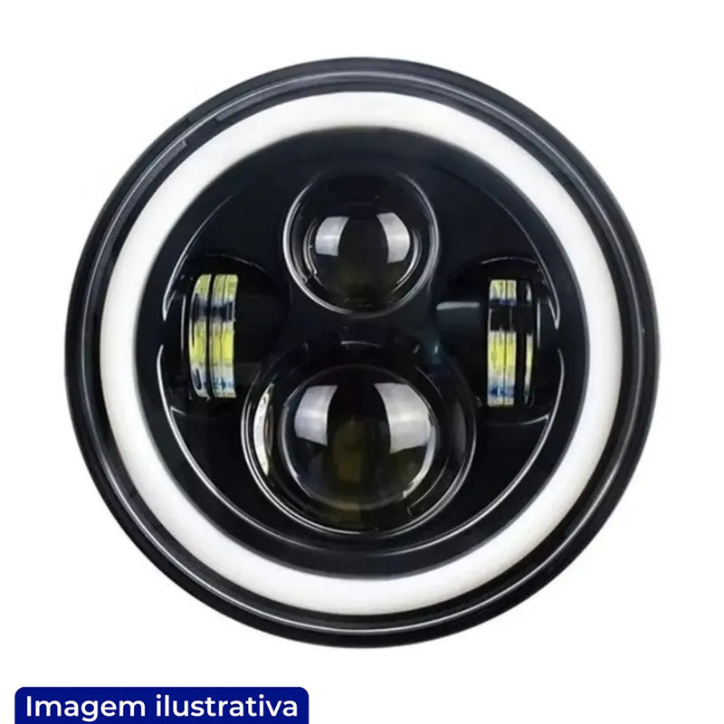 FAROL LED REDONDO 30W BIVOLT 17,8-CM 7-POL 180MM JEEP