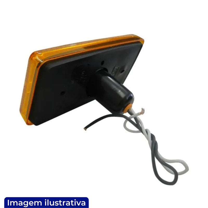 LANTERNA LATERAL COM REFLETOR FACHINNI BASE RETA LED BIVOLT AMARELA
