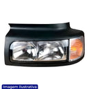 FAROL VOLVO VM COM LANTERNA E MOLDURA 03-07 LADO DIREITO