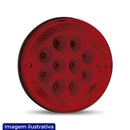 LANTERNA TRASEIRA 125MM COM 10 LEDS BIVOLT VERMELHA FIXACAO FRONTAL