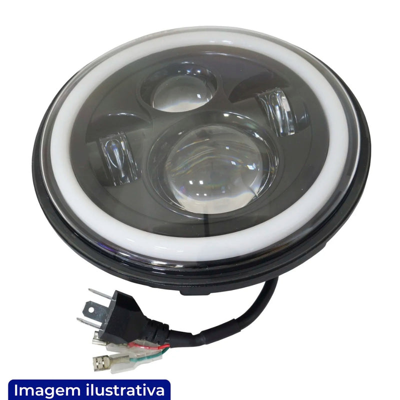 FAROL LED REDONDO 30W BIVOLT 17,8-CM 7-POL 180MM JEEP