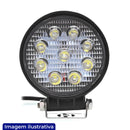 FAROL LED REDONDO 9 LEDS SUPER SLIM 27W BIVOLT